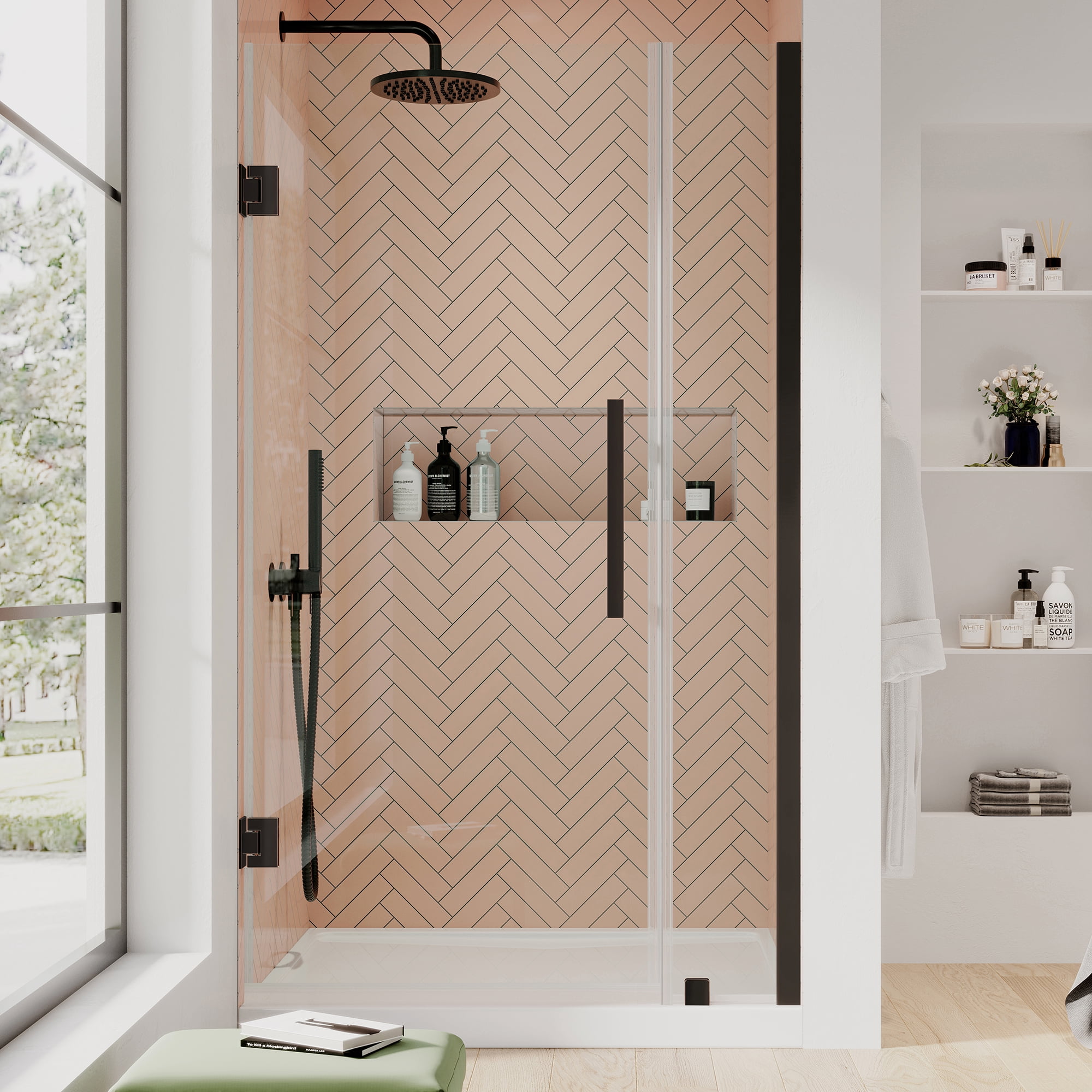 Tampa-Pro Oil Rubbed Bronze Frameless Shower Kit with Tempered Glass