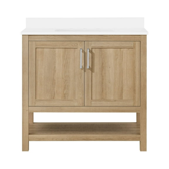 Ove Decors Vegas 36 W x 19" D Freestanding Bathroom Vanity with Sink, White Oak