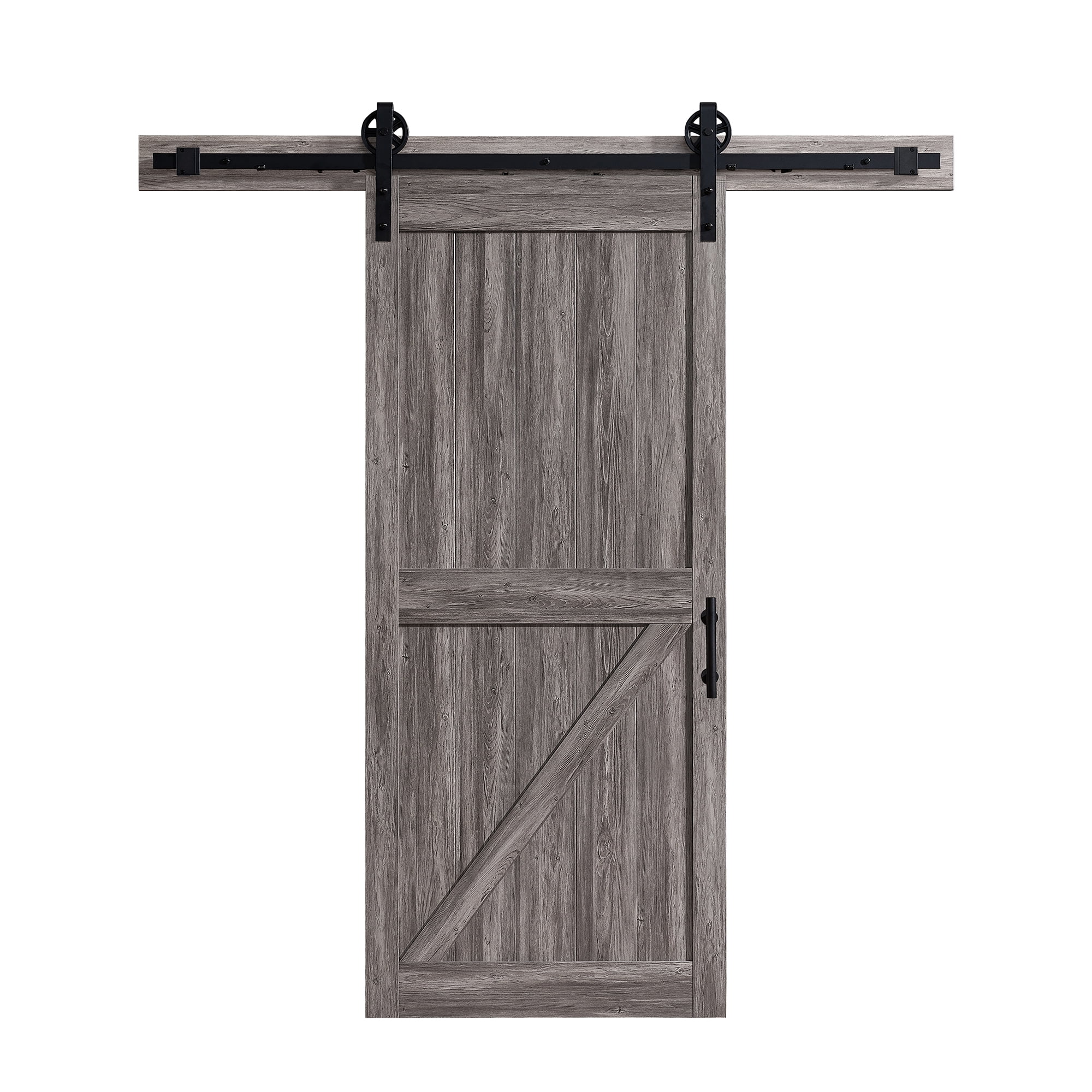 Ove Decors Westbridge Sliding Barn Door, Soft Close, Textured Aged Wood