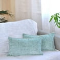 thumbnail image 1 of Oveesha 12" x 20" Light Turquoise Textured Soft Chenille Lumbar Pillow Covers (2 Count), 1 of 5