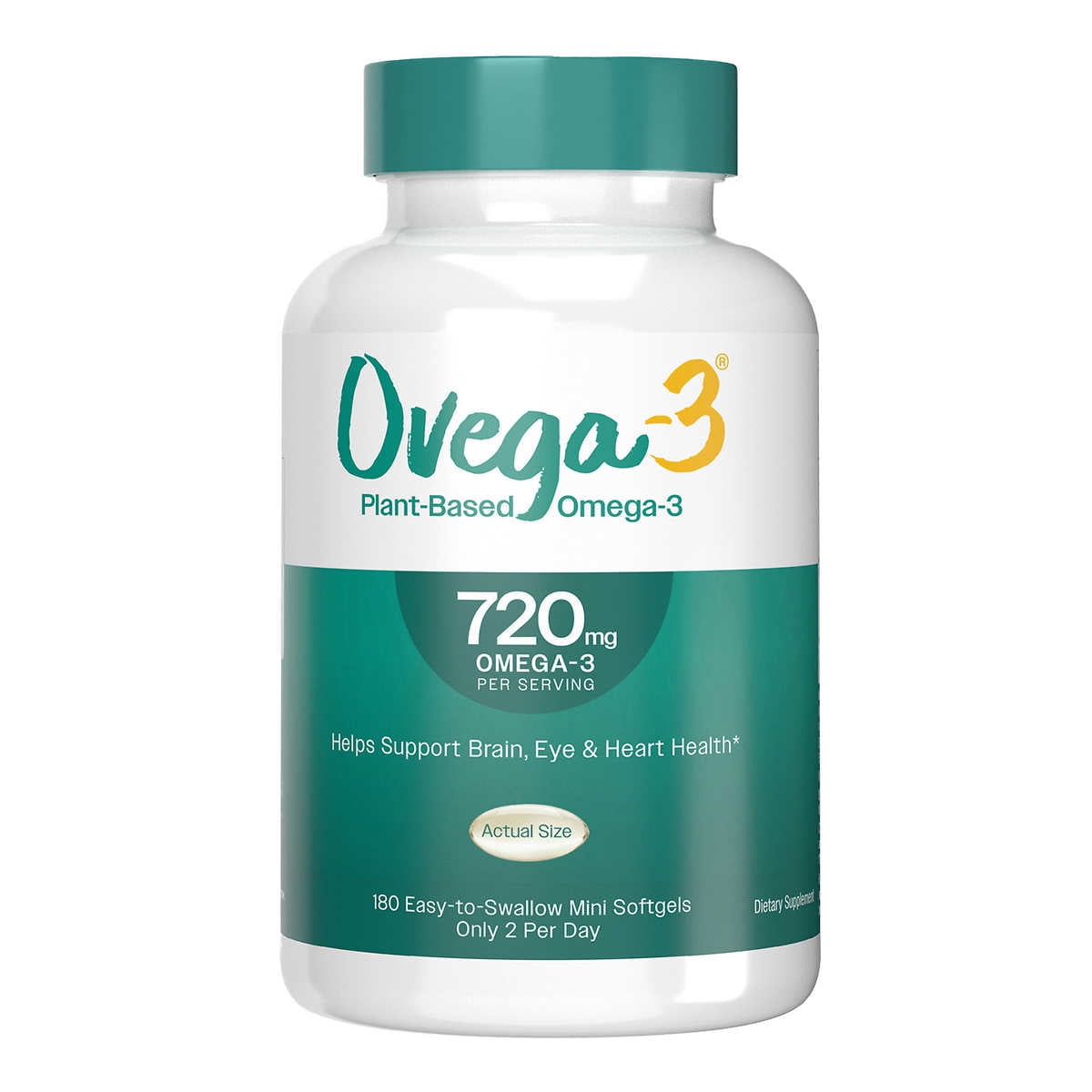 Ovega3 Plant Based Omega3 Oil Capsules, 180 Softgels