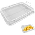 thumbnail image 1 of Oven Air Fryer Basket and Tray: Stainless Steel Air Fryer Pan Crisper Tray for Oven, Air Fryer Basket for Oven, 13"L x9" W Non-Stick Baking Sheet with Wire Rack, Microwave Bacon Tray (White), 1 of 9