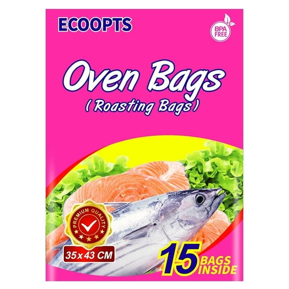 Oven Bags Cooking Roasting Bags for Chicken Meat Ham Seafood Vegetable - 15 Bags (13.8 x 17 IN)