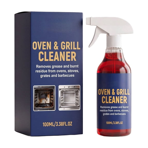 Oven Cleaner Heavy Duty Spray, 100ml Oven & Grill Cleaner Spray, Heavy Duty Degreaser for Stove, BBQ & Kitchen Surfaces, Fast Acting Grease Remover, Non-Streak Formula(100ml)