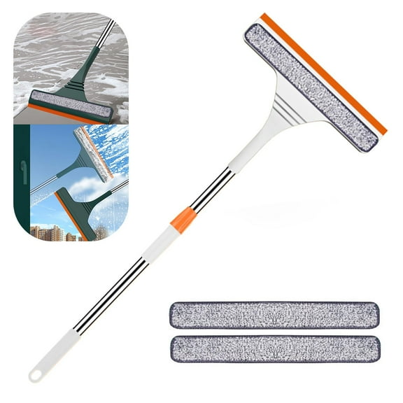 Oven Cleaning Brush,2 In 1 Window Cleaning Kit Window Squeegee Cleaner Extendable Window Cleaner Tool Telescopic Window Cleaning Equipment
