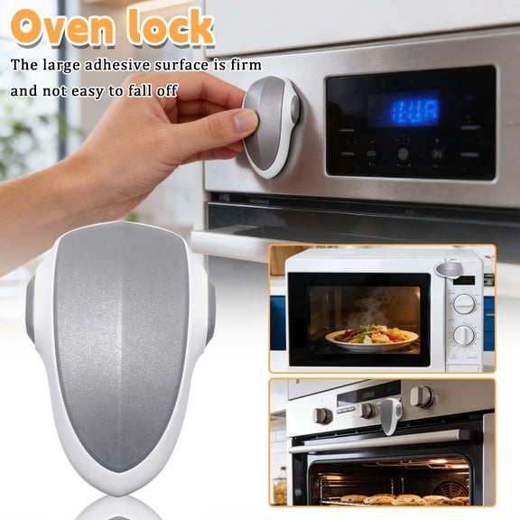 Oven Door Safety Lock for Kitchen Appliances, Heat-Resistant Plastic Security Latch, Universal Appliance Protector for Ovens, Microwaves and Dishwashers, Tool-Free Installation (1 Pack)