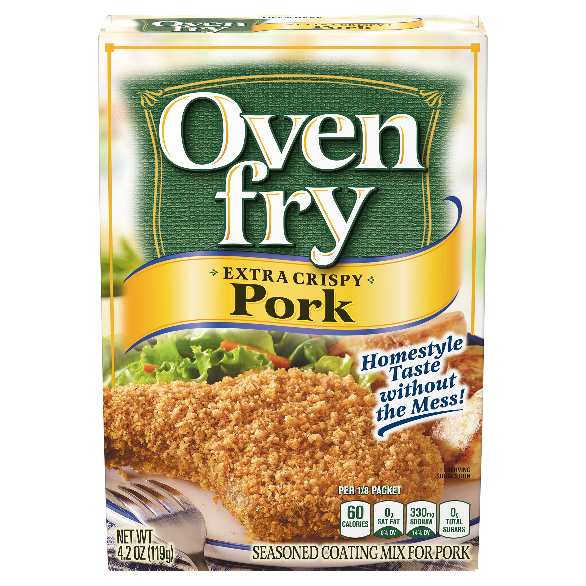 Oven Fry Extra Crispy Seasoned Coating Mix for Pork, 4.2 oz Box
