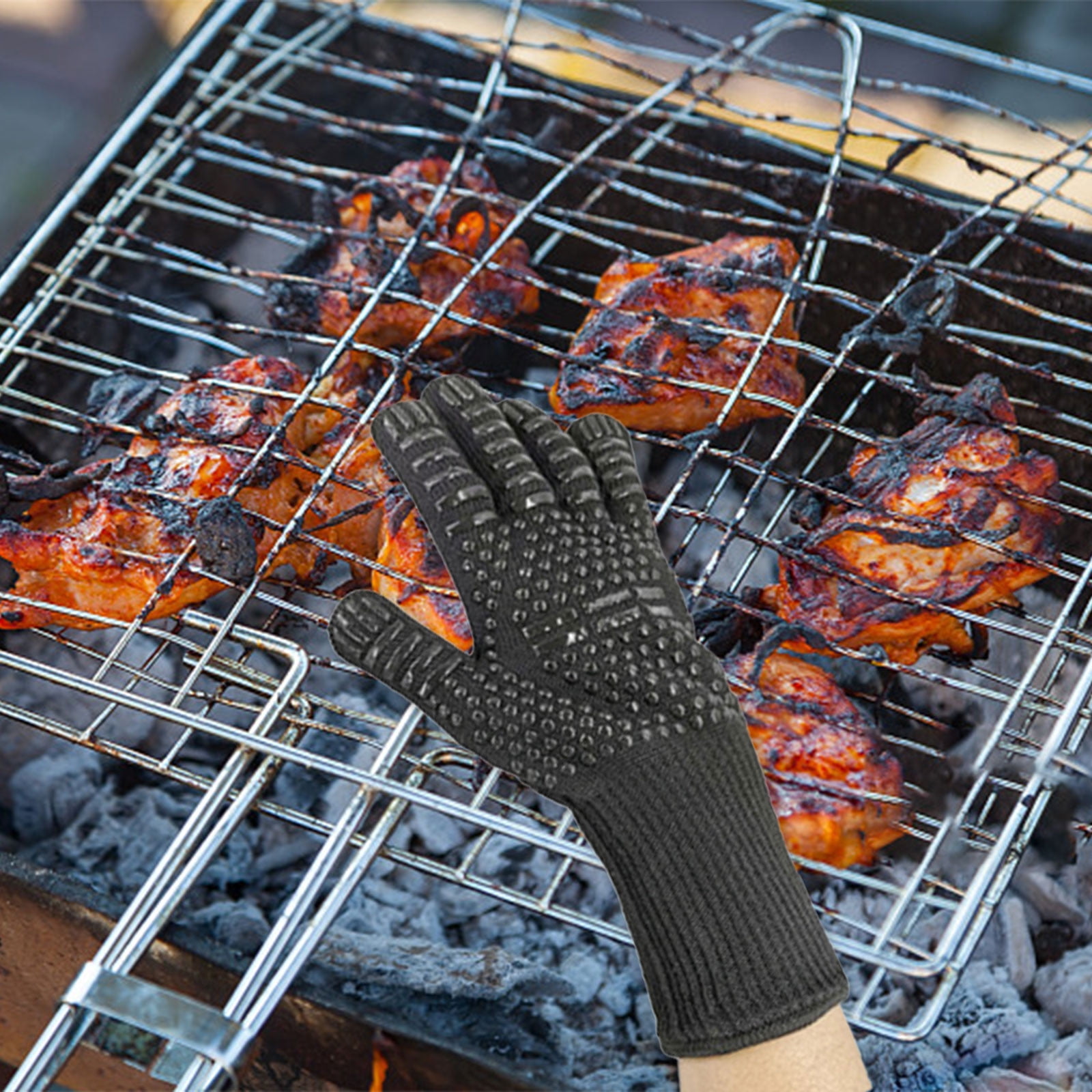 Oven Gloves Heat Resistant Gloves, Cut-Resistant Grill Gloves, Non - Main Image