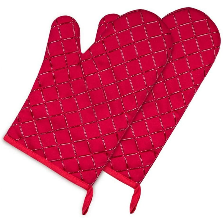 AVACRAFT Red Pot Holders Set,100% Cotton with Non-Slip Heat Resistant
