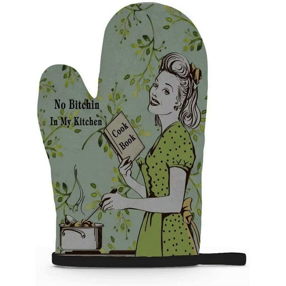 Oven Mitt Funny You'll Eat it and You'll Like it. 100 Cotton Kitchen Oven Glove Heat Resistant 480 Degree, Non-Slip Textured Grip for Baking Cooking BBQ, Blue, 11 x 7INCH