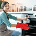 thumbnail image 1 of Oven Mitt Heat Resistant Quilted Glove | Non Slip Polyester | 1 PC Red | Kitchen Baking Microwave Protection, 1 of 6