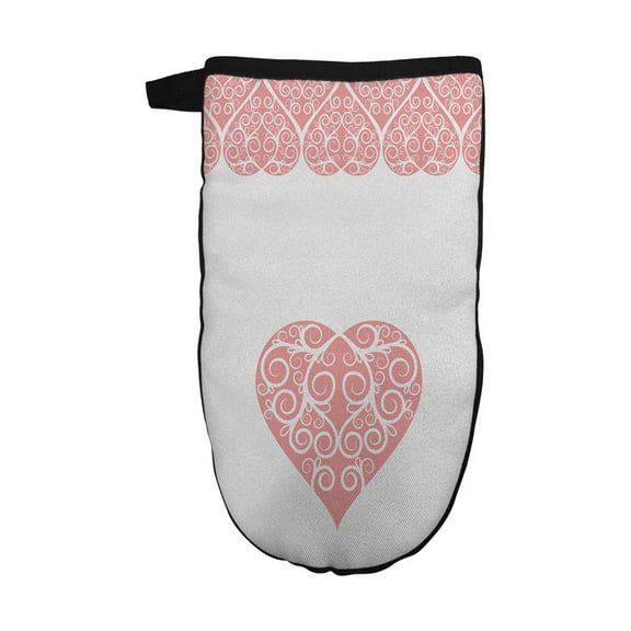 Oven Mitt Intricate Heart Ribbon