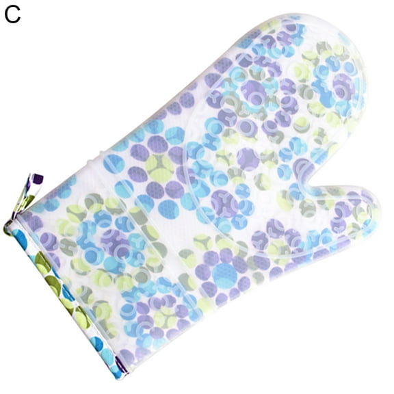 Oven Mitts 1pcs Cloth Lining,Extra Long Professional Heat Resistant Kitchen Oven Gloves,Fadeless Silicone Comfortable Wear Grill Glove for Restaurant