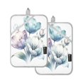 thumbnail image 1 of Oven Mitts 2 Pcs Pot Holders Sets Heat Resistant Hot Pads for Kitchen Cooking Baking 7"x9.8" Beautiful Ink Tulips, 1 of 7