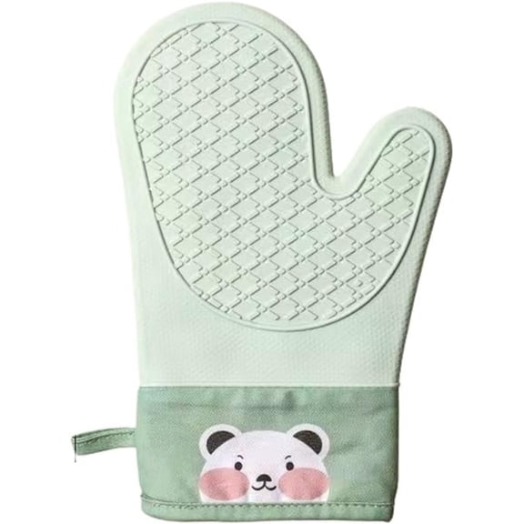 HEETLY Oven Mitts 2-Pack Silicone Non-Slip Gloves High Temperature Resistant Microwave Kitchen Insulation Non-scalding Baking
