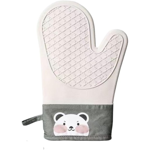 HEETLY Oven Mitts 2-Pack Silicone Non-Slip Gloves High Temperature Resistant Microwave Kitchen Insulation Non-scalding Baking