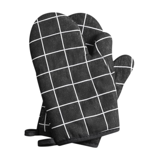Oven Mitts for Baking, Heat Resistant Kitchen Gloves for Cooking, Set of 2 Cotton Linen Mix, Flexible & Secure Grip for Hot Pots, Essential Kitchen Accessories for Home Use
