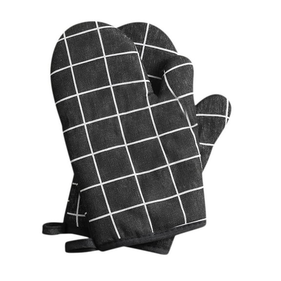 Oven Mitts for Baking, Heat Resistant Kitchen Gloves for Cooking, Set of 2 Cotton Linen Mix, Flexible & Secure Grip for Hot Pots, Essential Kitchen Accessories for Home Use