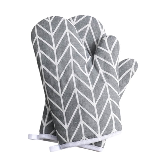 Oven Mitts for Baking, Heat Resistant Kitchen Gloves for Cooking, Set of 2 Cotton Linen Mix, Flexible & Secure Grip for Hot Pots, Essential Kitchen Accessories for Home Use
