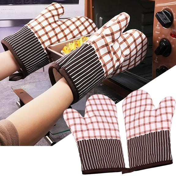Oven Mitts Clearance, 2Pcs Oven Cooking Gloves Glove for Baking Insulated for Kitchen Baking Mitten Cotton Cloth Oven Mittens Kitchen Gloves Kitchen Oven Mittens Kitchen Baking Hilingoto