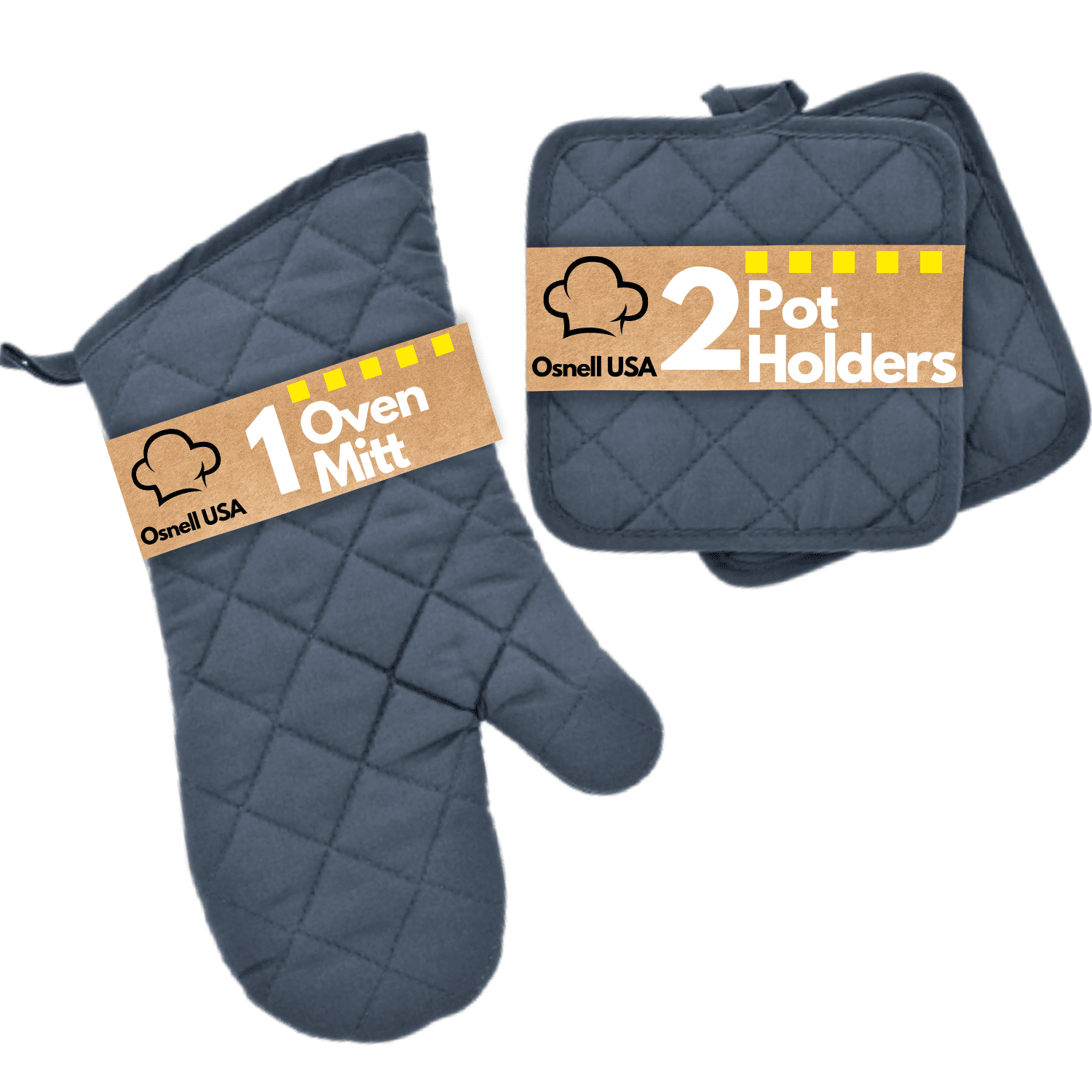 Oven Mitts For Kitchen Oven Gloves & Pot holders Gray 3 pack