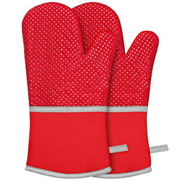 Yirtree Oven Mitts 550°F High Heat Resistant Oven Mitts Thick Cotton Oven  Gloves with Non-Slip Silicone for Cooking and Baking 