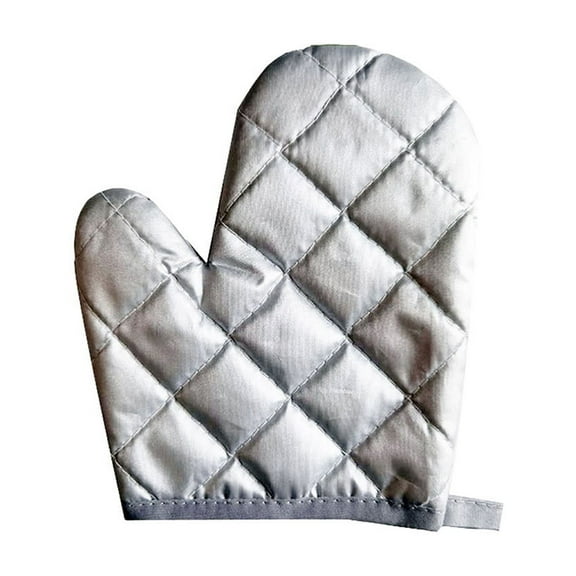 Oven Mitts, Heat Resistant for Baking, Non Slip Kitchen Glove for Cooking, Microwave Safe Hand Protector, Polyester Mitten for Grill, Silver