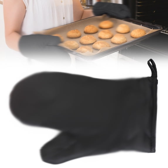Oven Mitts for Kitchen – Heat Resistant Cotton Gloves 180°C, Anti-Slip Textured Grip, Hanging Loop, 11x7 Inch, Baking & Microwave Protection, Apartment Essentials, Home Cooking 1pc