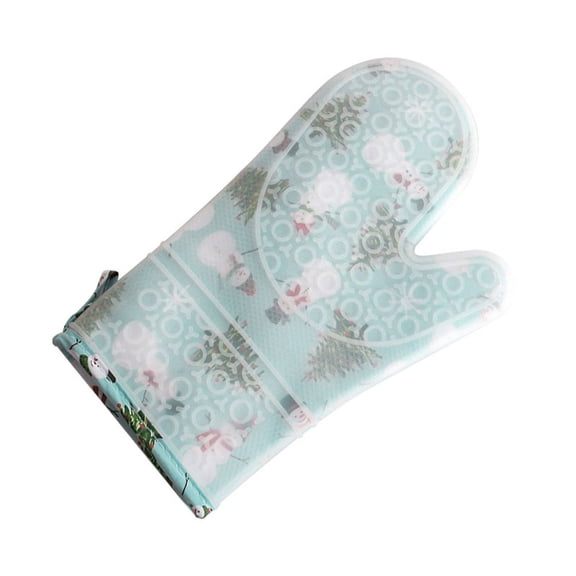 Oven Mitts One Set of 2 Pcs with Transparent Clear Silicone Shell and Cotton Lining, Heat Resistant to 500 F Kitchen Oven Gloves Pot Holder for Cooking, Barbecue Cooking Baking, BBQ