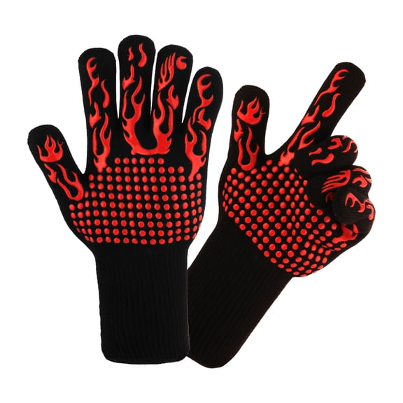 Oven Mitts Oven Gloves,1472°F Heat Resistant BBQ Extra Long Kitchen Oven Gloves with Non-Slip Silicone Grip for Baking, Grilling & Cooking