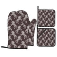thumbnail image 1 of Oven Mitts and Pot Holders 4 Piece, Abstract Minimalist Horse White High Heat Slip Resistant Oven Mitt and Trivets Set Kitchen Oven Glove Pot Holders for Cooking Baking Grilling, 1 of 7