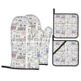 Oven Mitts and Pot Holders 4 Piece, America Landmarks2 Heat Slip