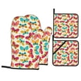 thumbnail image 1 of Oven Mitts and Pot Holders 4 Piece, Colorful butterflies A High Heat Slip Resistant Oven Mitt and Trivets Set Kitchen Oven Glove Pot Holders for Cooking Baking Grilling, 1 of 7