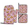 thumbnail image 1 of Oven Mitts and Pot Holders 4 Piece, Doctor's Hat Owl Purple High Heat Slip Resistant Oven Mitt and Trivets Set Kitchen Oven Glove Pot Holders for Cooking Baking Grilling, 1 of 7
