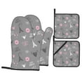 thumbnail image 1 of Oven Mitts and Pot Holders 4 Piece, Eiffel Tower Vibrant High Heat Slip Resistant Oven Mitt and Trivets Set Kitchen Oven Glove Pot Holders for Cooking Baking Grilling, 1 of 7