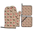 thumbnail image 1 of Oven Mitts and Pot Holders 4 Piece, German Shepherd Dog No.1003 High Heat Slip Resistant Oven Mitt and Trivets Set Kitchen Oven Glove Pot Holders for Cooking Baking Grilling, 1 of 7