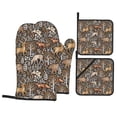 thumbnail image 1 of Oven Mitts and Pot Holders 4 Piece, Moose fox bear leaf tree High Heat Slip Resistant Oven Mitt and Trivets Set Kitchen Oven Glove Pot Holders for Cooking Baking Grilling, 1 of 7