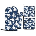 thumbnail image 1 of Oven Mitts and Pot Holders 4 Piece, Shark white High Heat Slip Resistant Oven Mitt and Trivets Set Kitchen Oven Glove Pot Holders for Cooking Baking Grilling, 1 of 7