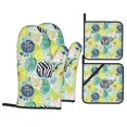 thumbnail image 1 of Oven Mitts and Pot Holders 4 Piece, Shell Clam High Heat Slip Resistant Oven Mitt and Trivets Set Kitchen Oven Glove Pot Holders for Cooking Baking Grilling, 1 of 7