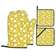 thumbnail image 1 of Oven Mitts and Pot Holders 4 Piece, Tulips Flowers Yellow White High Heat Slip Resistant Oven Mitt and Trivets Set Kitchen Oven Glove Pot Holders for Cooking Baking Grilling, 1 of 7
