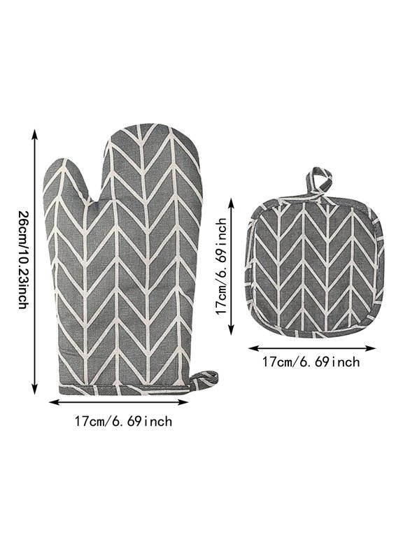 Oven Mitts and Pot Holders Kitchen Microwave Mitts Heat Resistant Oven Mittens and Oven Hot Mitts Pad for Cooking,Oven Mitts and Pot Holders 6pcs Set,Non-Slip Surface for Cooking(Grey,)