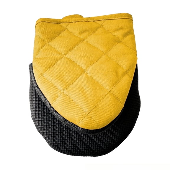 HEETLY 7-Inch Mini Oven Mitts,1-Pair Set,500°F Heat Resistant with Neoprene Grip,Yellow