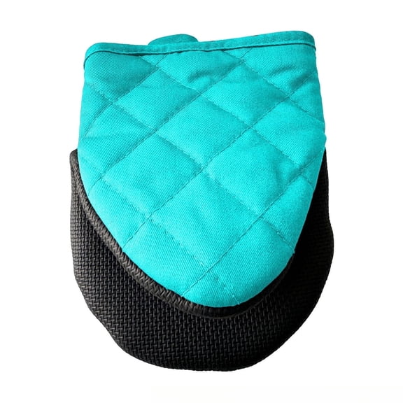 HEETLY Short Oven Mitts and Pot Holders Set, 4-Piece, 500°F Heat Resistant with Neoprene Grip, Light Blue