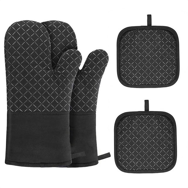 Oven Mitts and Pot Holders Sets, Heat Resistant Kitchen Oven Gloves