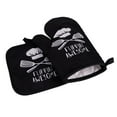 thumbnail image 1 of Oven Mitts And Pot Holders Sets, Heat Resistants Oven Mitts Soft Cotton Lining And Non-Slip Surface Safes for Baking, Cooking, BBQInsulation gloves + insulation pad (2-piece set) A, 1 of 3