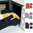 thumbnail image 1 of Oven Mitts Set Heat Resistant Silicone 500°F | 12.5" Long Non-Slip Gloves | Pot Holders Included | Durable Washable Lined | 4-Piece Kitchen Accessory Pack, 1 of 5