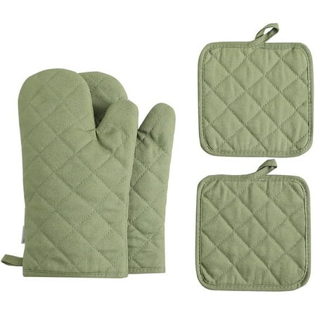 Pot Holders and Oven Mitts, Heat Resistant Oven Gloves for Baking, Grilling, BBQ, Microwave, 4 Pcs