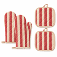thumbnail image 1 of Oven Mitts and Pot Holders 4‑Piece Set, 2 Oven Mitts + 2 Pot Holders, Heat Resistant Quilted Cotton Kitchen Gloves for Baking Cooking Grilling, 1 of 6
