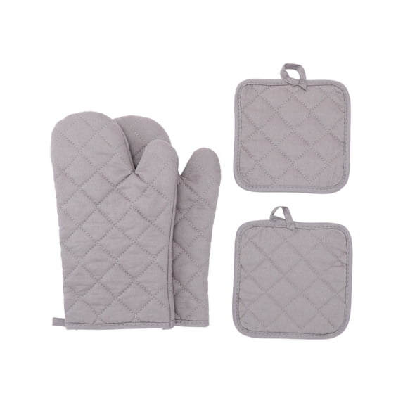 Oven Mitts and Pot Holders 4 pcs Set High Heat Resistant 500°F Extra Thicken Long Kitchen Cotton Oven Glove for Cooking Baking Grilling with Hot Pad