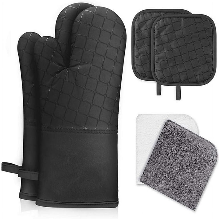 Oven Mitts and Pot Holders Set 6Pcs, Kitchen Oven Glove,High Heat